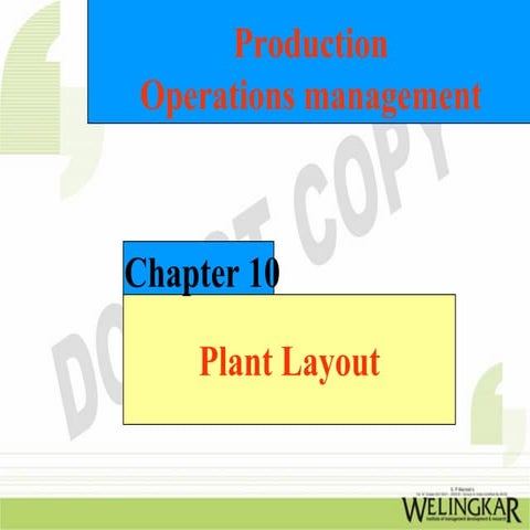 Plant layout in production  and Material Management