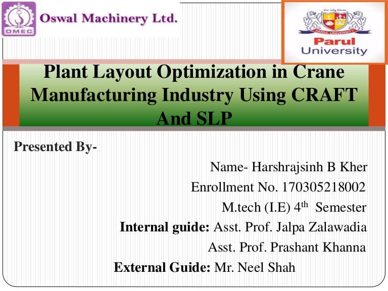 Plant layout optimization in crane manufacturing using CRAFT and SLP