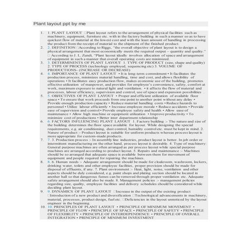 Plant layout ppt by me