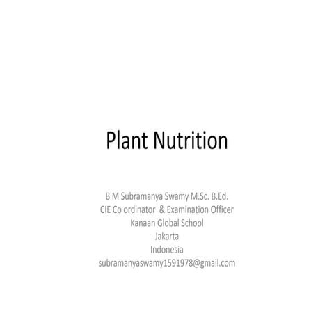 Plant nutrition