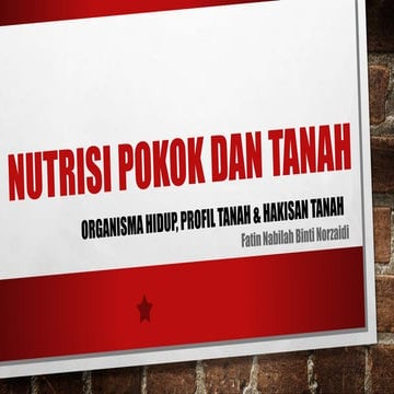 Living Organism, Soil Profile 