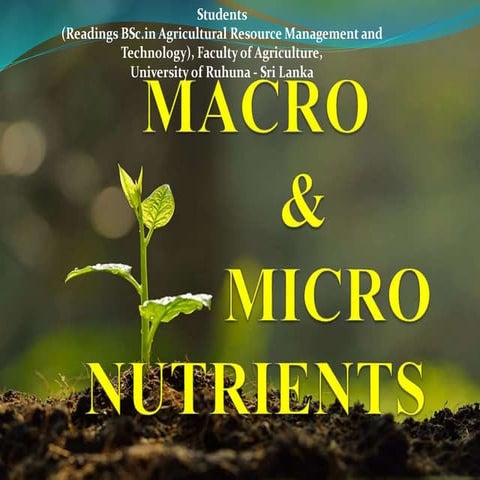 Plants Nutrients and Deficiency, Toxicity Symptoms 