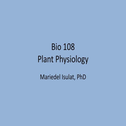 Plant physio