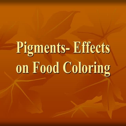 Plant pigments