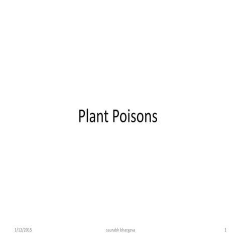 Plant poisons