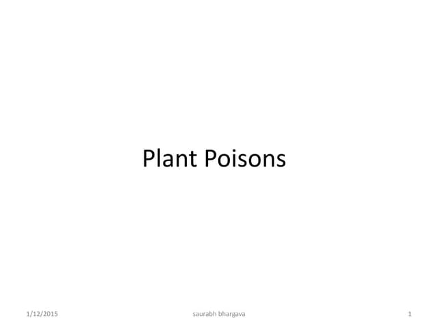 Classification of Poisons | PDF