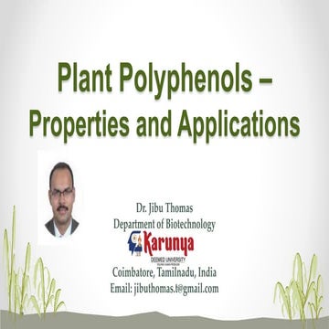 Plant polyphenols for slideshare