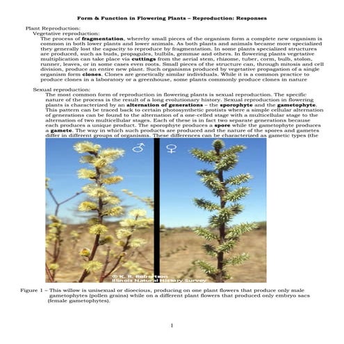 Plant reproduction responses