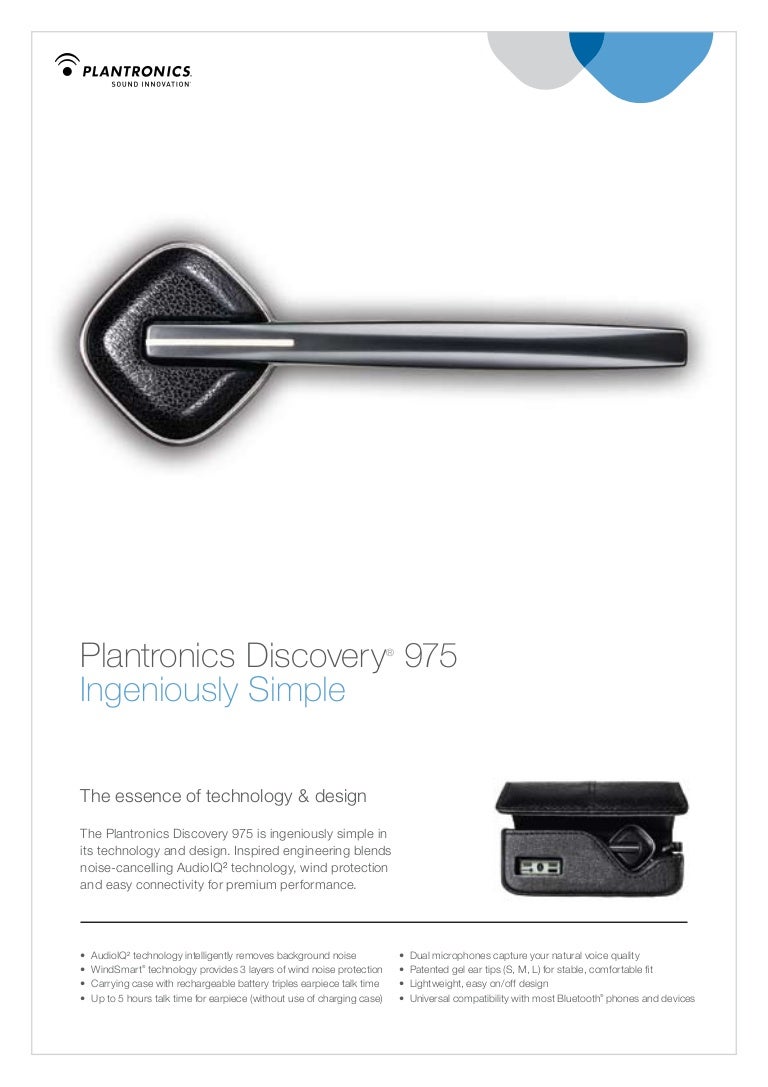 Plantronics discovery 975 data sheet