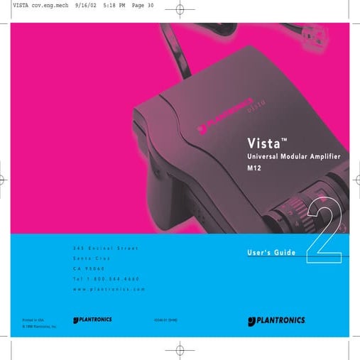 Plantronics vista m12 user guide