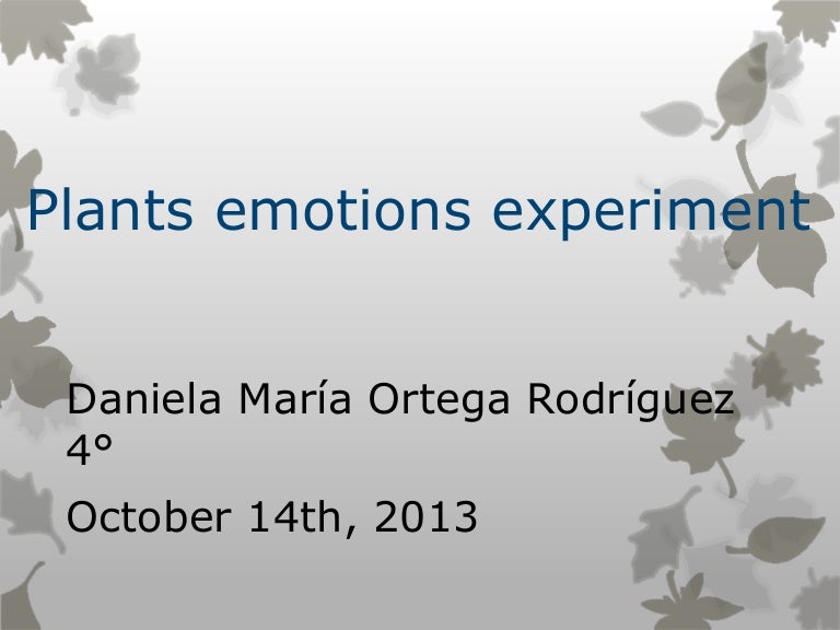 Plants emotions experiment