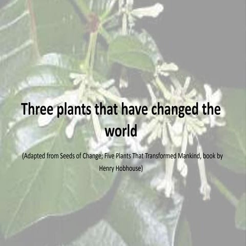 Plants that have changed the world