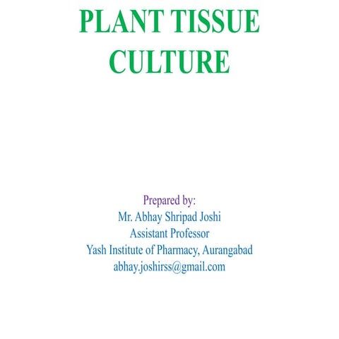 Plant tissue culture