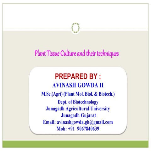 Plant tissue culture  