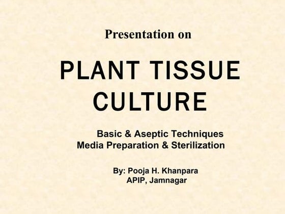 Preparation of plant tissue culture media,types and Sterilization | PPT