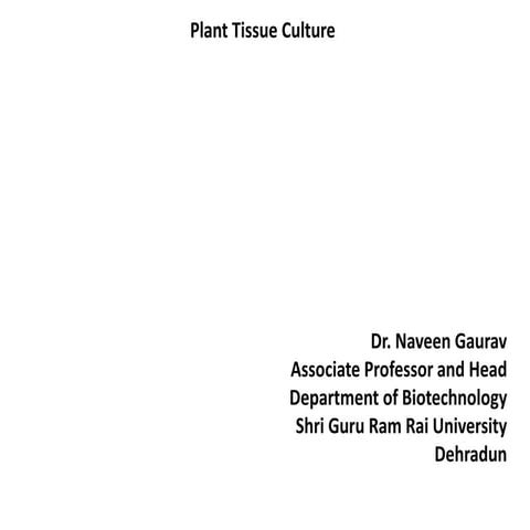 Plant tissue culture general introduction
