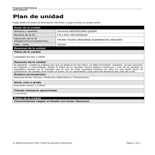 Plan unidad
