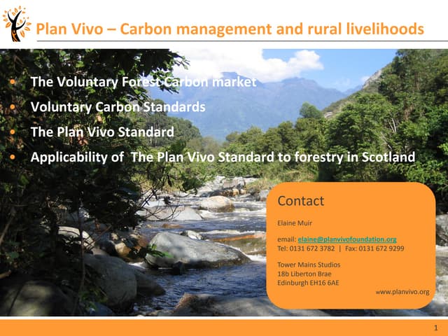 Carbon management and rural livelihoods | Elaine Muir