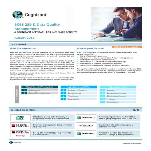 Improving data quality & complying with BCBS239