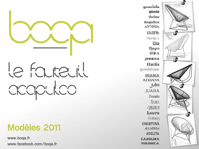 Plaquette produits fauteuil acapulco