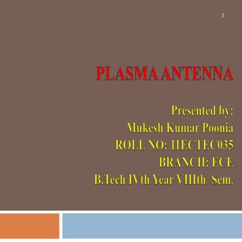 Plasma antenna 1 cet final year