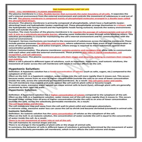 PART 1 - CHAPTER 1 - CELL THE FUNDAMENTAL UNIT OF LIFE