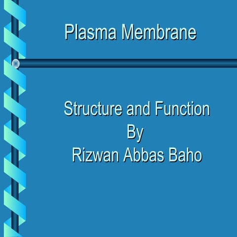 Plasma membrane, structure and function