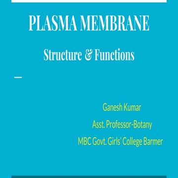 Plasma membrane  structure & function