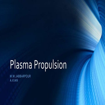 Plasma propulsion | PPTX