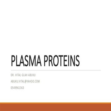 PLASMA PROTEINS AND PLASMA ENZYMES.pptx . | PPTX