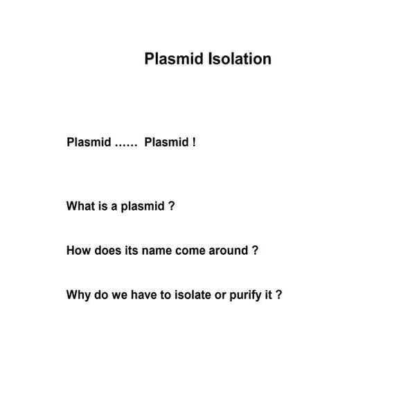 Plasmid isolation