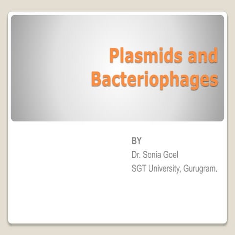 Plasmids and bacteriophages
