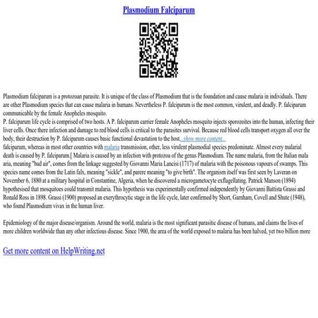 Plasmodium Falciparum
