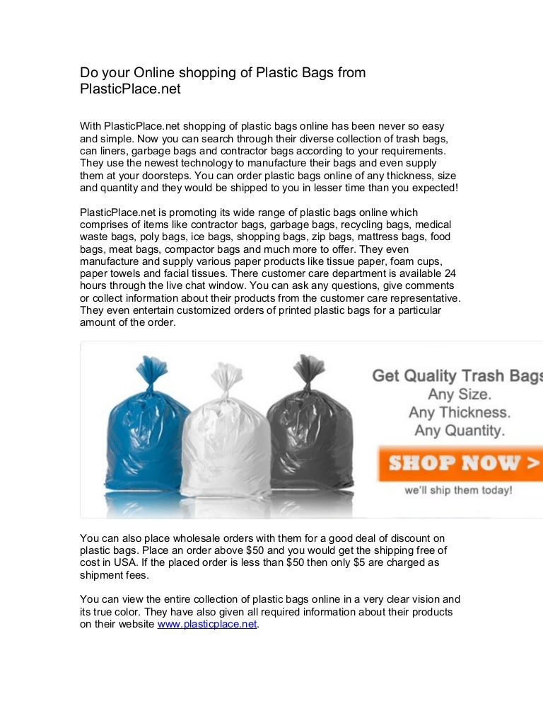 Plastic bags online