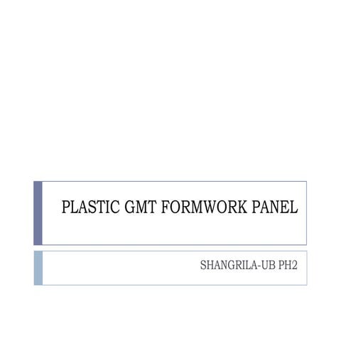 Plastic GMT formwork panel