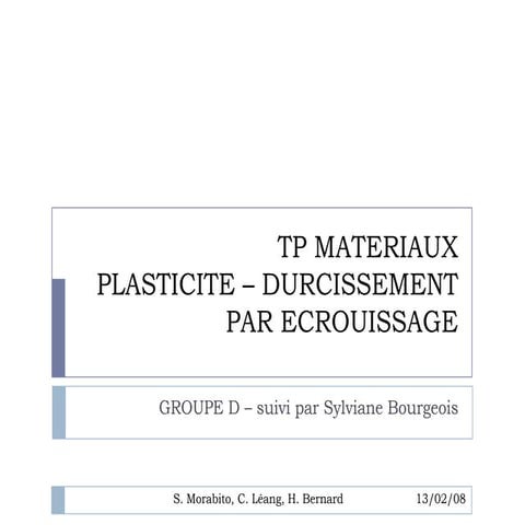 Plasticité - TP Materiaux ECP