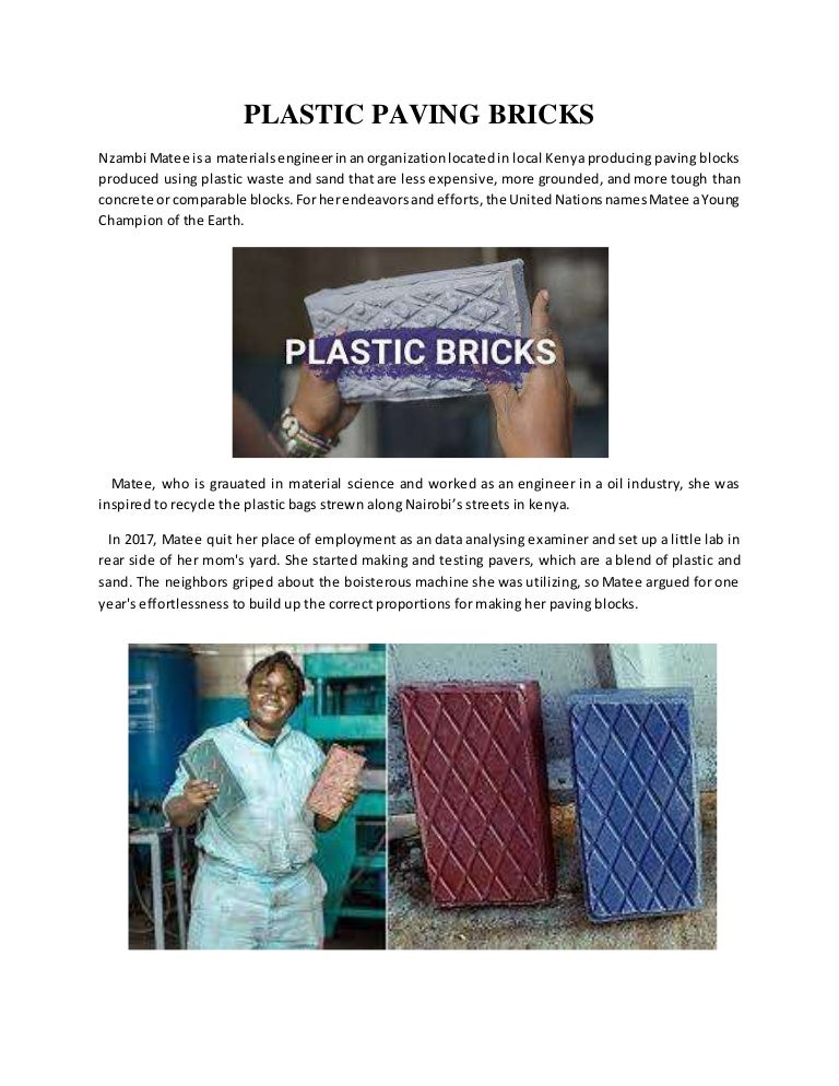 Plastic paving bricks