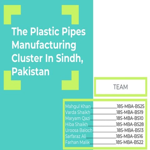 The Plastic Pipes Manufacturing Cluster In Sindh,Pakistan