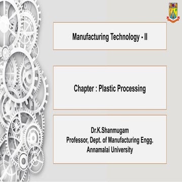Processing of Plastics Components Automotive | PPTX