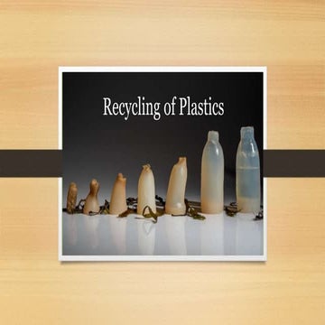 Recycling of Plastics