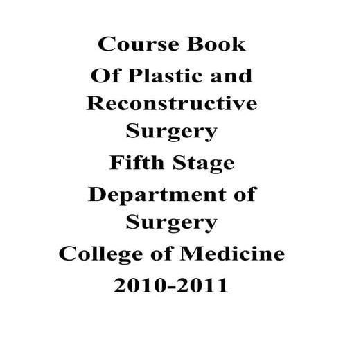 5th year Course Book/Plastic and Reconstructive Surgery