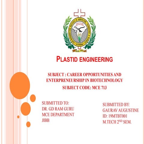 Plastid engineering