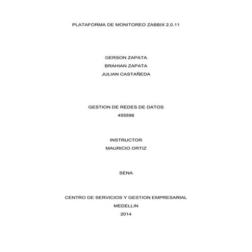 Plataforma de monitoreo Zabbix 2.0.11