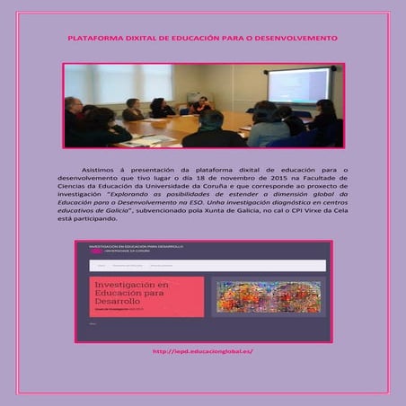 Plataforma dixital de educación para o desenvolvemento