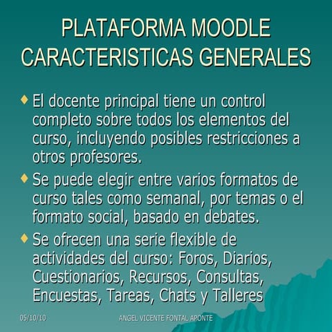 Plataforma Moodle Caracteristicas Generales
