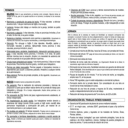 Plataforma para el XIX convenio seat hoja informativa