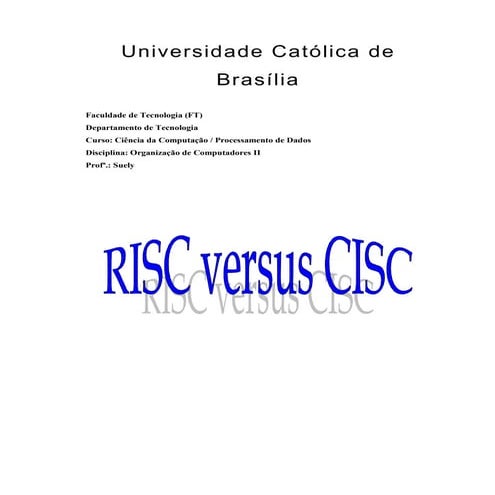 Plataformas cisc e risc