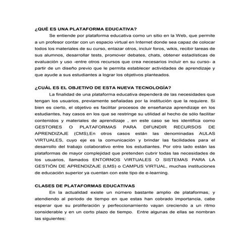 Plataformas educativas