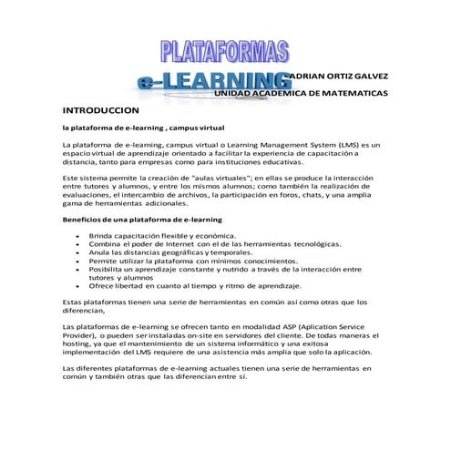 Plataformas abiertas de e learning | PPTX