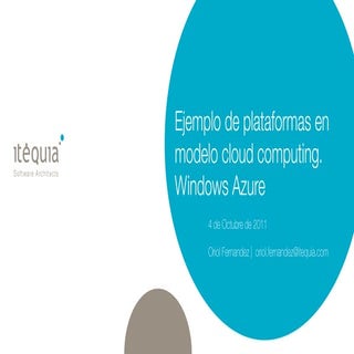 Plataformas on the cloud   windows azure